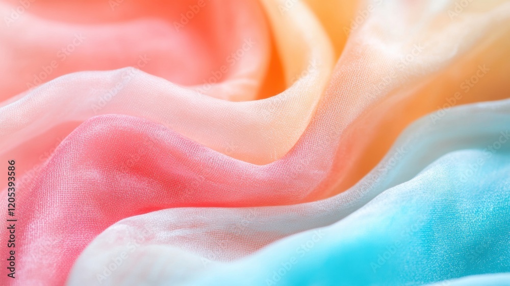Canvas Prints soft pastel fabric draped gracefully with gentle waves and flowing colors in a tranquil composition