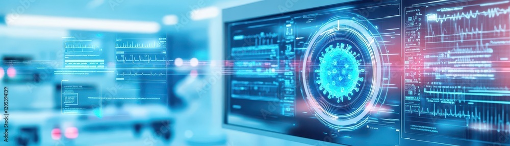 Poster Futuristic Interface Design Showcasing Advanced Technology and User Interaction in a Sleek Digital Environment with Modern Aesthetics and Vibrant Colors