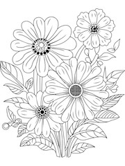 Beautiful Flower Coloring Pages for Kids and Adults