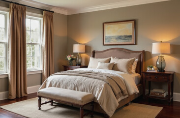 the cozy interior of the room, made in the fashionable color of mocha mousse. modern fashion trends. comfortable environment