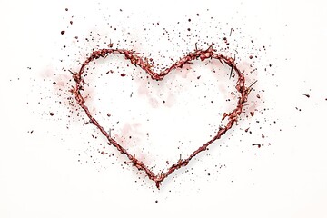 Obraz premium Valentine day love heart watercolor style art romantic atmosphere artistic display