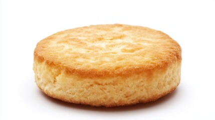 A delicate araffy biscuit displayed on a clean white background, highlighting its texture and details in a minimalist presentation.