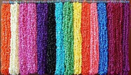 Obraz premium Colorful Textile Display of Fabric Strips