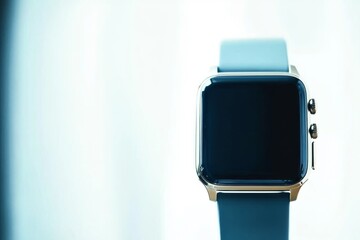 A smartwatch prominently displayed on a clean background. Fashion, technology, wearable, background.
