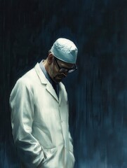 Dermatologist in Lab Coat Medical Office Professional Environment Portrait View Skincare Expertise