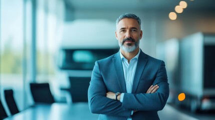 Fototapeta premium A CEO presenting a new transportation strategy in a sleek conference room, confident and professional tone