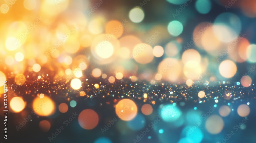 Poster colorful bokeh lights create a vibrant atmosphere with a mesmerizing display in a dark setting
