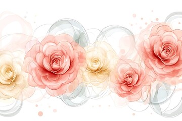 Valentine day watercolor style flowers love art romantic decor soft color palette nature view
