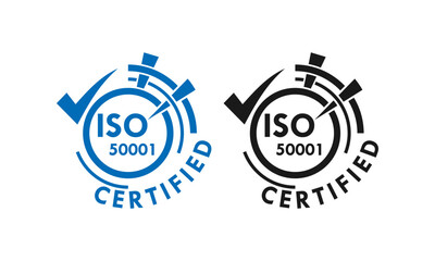 ISO 50001 certified logo template illustration