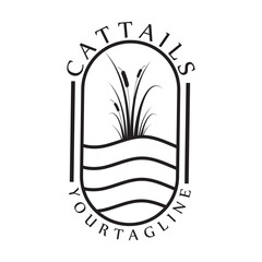 cattail logo vector illustration design, cattail silhouette vector design