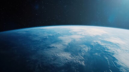 Obraz premium Breathtaking View of Earth from Space Showcasing Vibrant Blue Oceans and Swirling White Clouds Against a Deep Black Cosmic Background