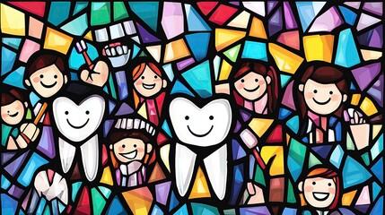 Obraz premium National Children’s Dental Health Month illustration