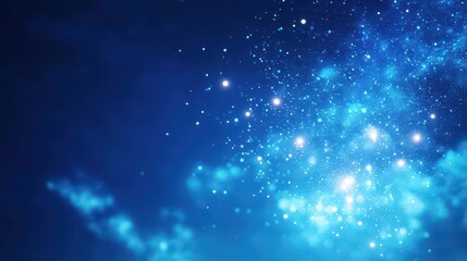 Fototapeta premium Vibrant Deep Blue Sky Adorned with Twinkling Stars Creating a Tranquil and Enchanting Nighttime Atmosphere Perfect for Dreamy and Serene Scenes