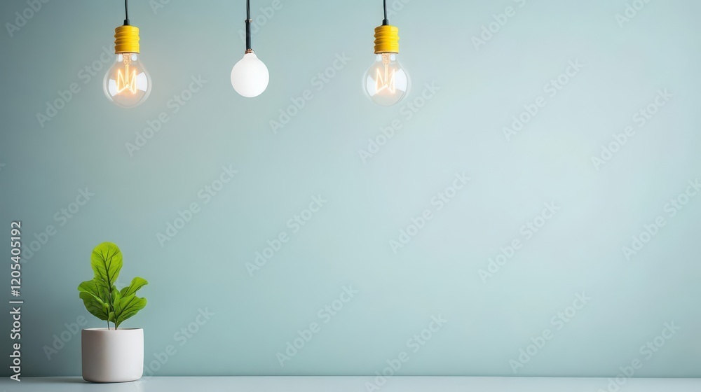 Aufkleber elegant trio of vintage light bulbs hanging from a rustic ceiling illuminating a cozy room with warm