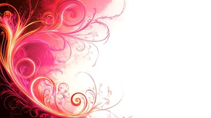 Abstract Pink and Orange Floral Design