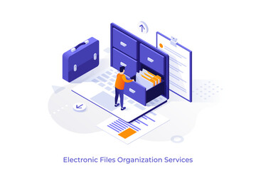 Modern Isometric Business Template. Vector