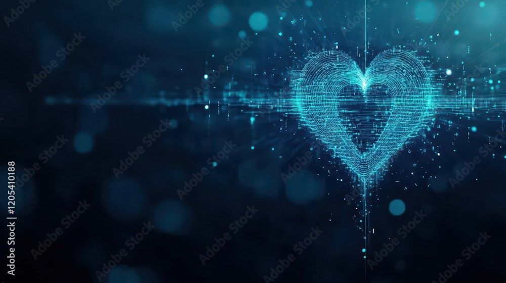 Poster Intricate Heart Shaped Circuit Design with Central Circuitry Symbolizing Technology Innovation and Passion Merging in a Creative Abstract Composition
