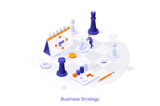 Modern Isometric Business Template. Vector