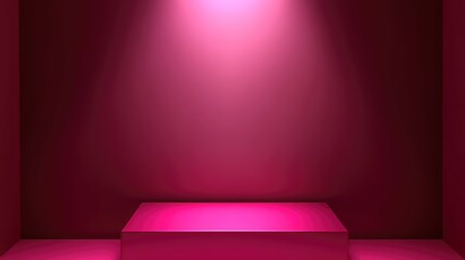 Obraz premium Pink Platform: Minimalist Stage with Dramatic Lighting