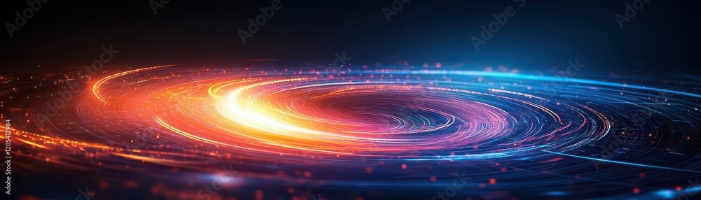 Poster mesmerizing spiral of light creating ethereal patterns in a darkened space evoking a sense of wonder