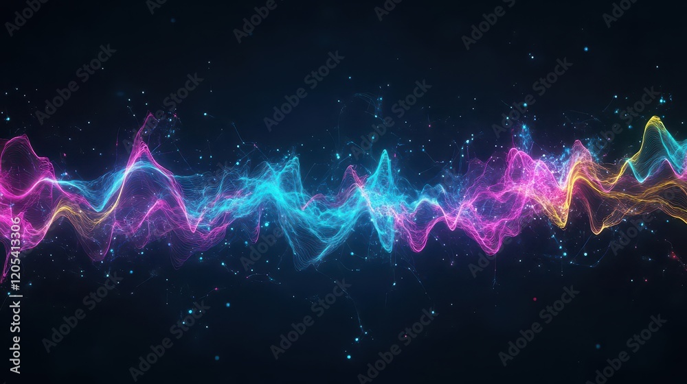 Poster Vibrant Colorful Abstract Background Featuring Dynamic Lines and Dots Creating a Playful Energetic Atmosphere Full of Artistic Expression and Creativity
