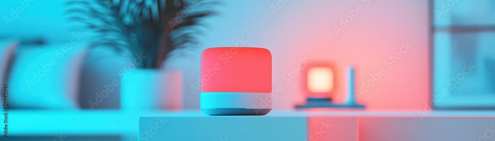 Aufkleber aipowered personal assistants interacting with users in a smart home, relaxed and futuristic mood