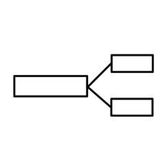 Workflow chart or tree diagram with circular and rectangular elements connected by lines. Concept of business development stages. Minimal infographic design template. Vector illustration for report.