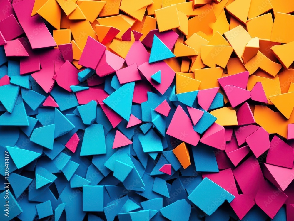Poster vibrant collection of colorful paper pieces forming an artistic background with vivid hues and intri