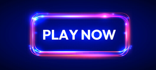 Neon button Play Now. © hobbitfoot