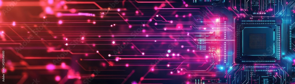 Poster Intricate Circuit Pattern Featuring Overlapping Designs and Symmetrical Elements Creating a Futuristic and Technological Aesthetic in Digital Art Form