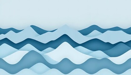 Fototapeta premium Abstract Blue Wave Mountain Landscape Design