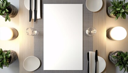 Creative Modern Menu Mockup Display in a Contemporary Setting