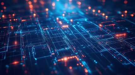 Fototapeta premium Cybersecurity visualized as glowing digital shields protecting data, abstract composition