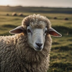 Fototapeta premium A sheep with playful, cartoon-like proportions.