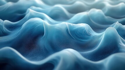 Obraz premium Abstract Blue Waves: A Serene Digital Landscape