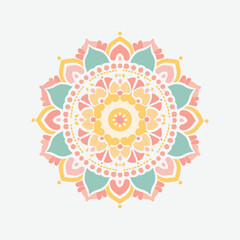 Colorful Mandala. A beautiful symmetrical mandala design. Decorative Mandala Design Ideal for Creative Projects, Cards, Posters, Flyers, Banners, and Covers