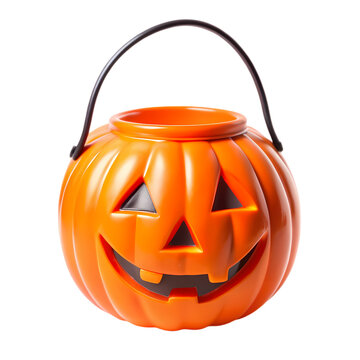Orange plastic pumpkin lantern