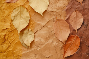 Fototapeta premium An abstract background in warm brown tones, featuring caramel, nougat, autumn leaves, red brick, and red skin colors, creating a cozy and rich palette.