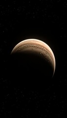 Close up view of jupiter highlighting turbulent cloud patterns and striking features in space