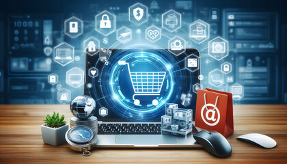 E-Commerce and Digital Marketing Concept Illustration