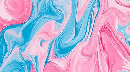 Abstract Swirling Pink and Blue Liquid Art Design