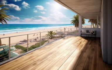 Obraz premium Beachfront Balcony View