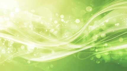 Fototapeta premium Vibrant green abstract background with light streaks, swirling patterns, and futuristic elements