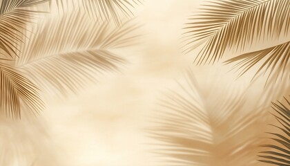 Obraz premium Soft sepia palm leaves background, tropical summer.