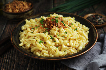 Käsespätzle, traditional dish in Germany	