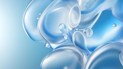 Abstract Blue Water Droplets Swirling Design
