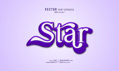 Star editable vector graphic resources 3d text effect design