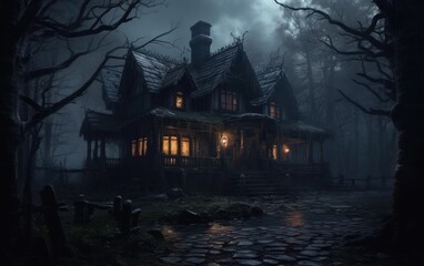 Fototapeta premium Mysterious House in the Woods