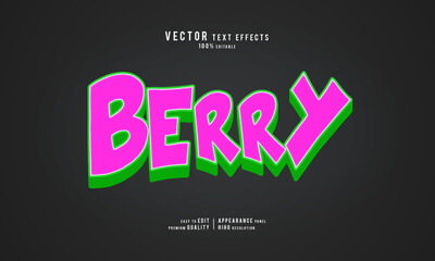 Berry editable vector graphic resources 3d text effect design