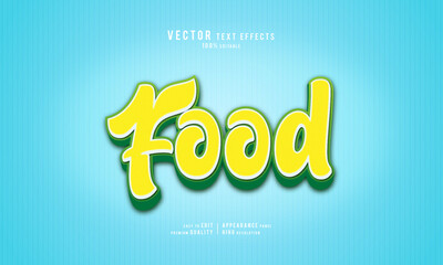 Food editable vector graphic resources 3d text effect design